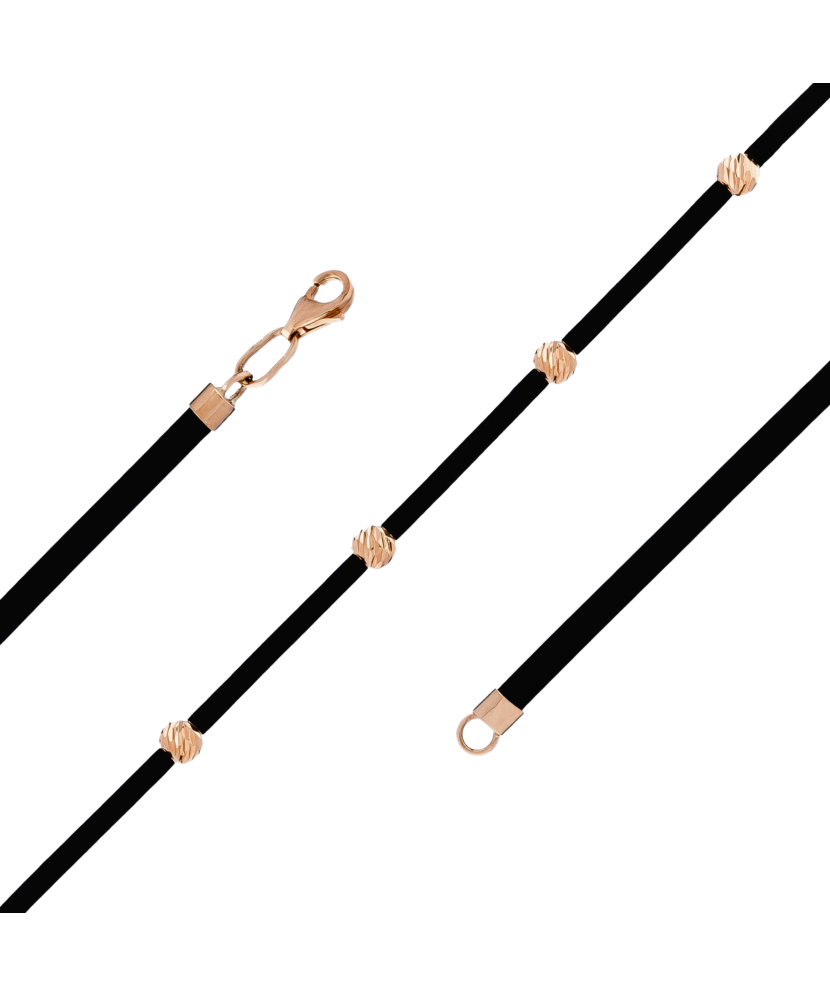 Gumijas ķēdīte ar zeltu