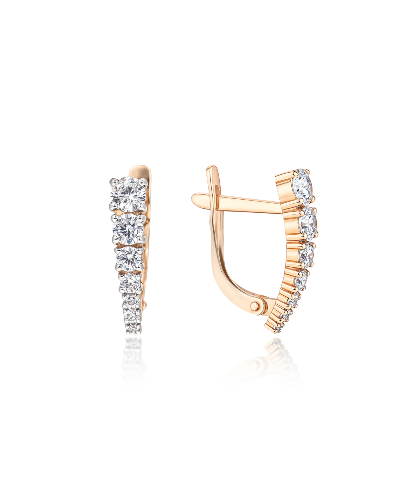 Zelta auskari ar kristāliem - Goldinga