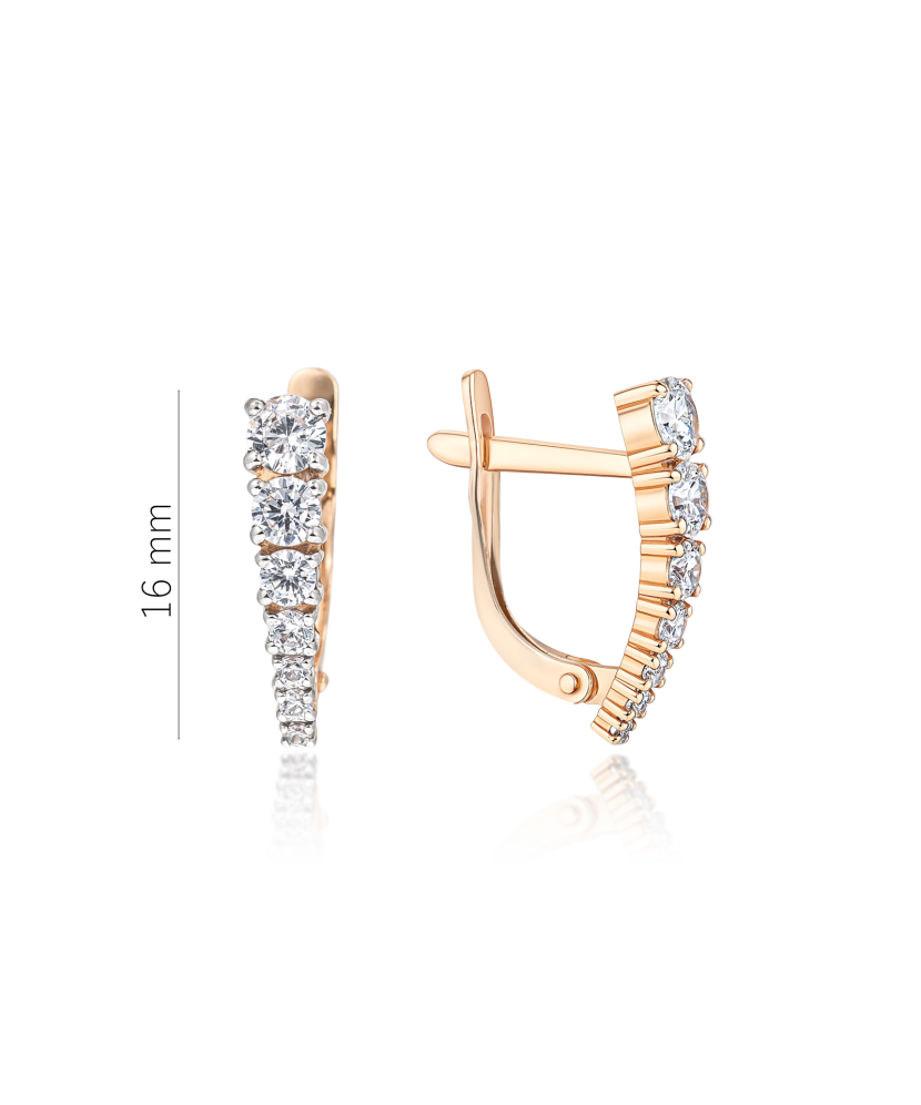 Zelta auskari ar kristāliem - Goldinga