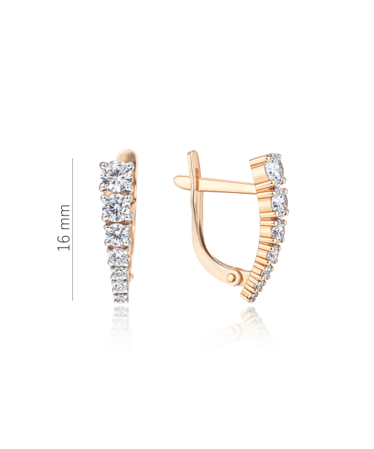 Zelta auskari ar kristāliem - Goldinga