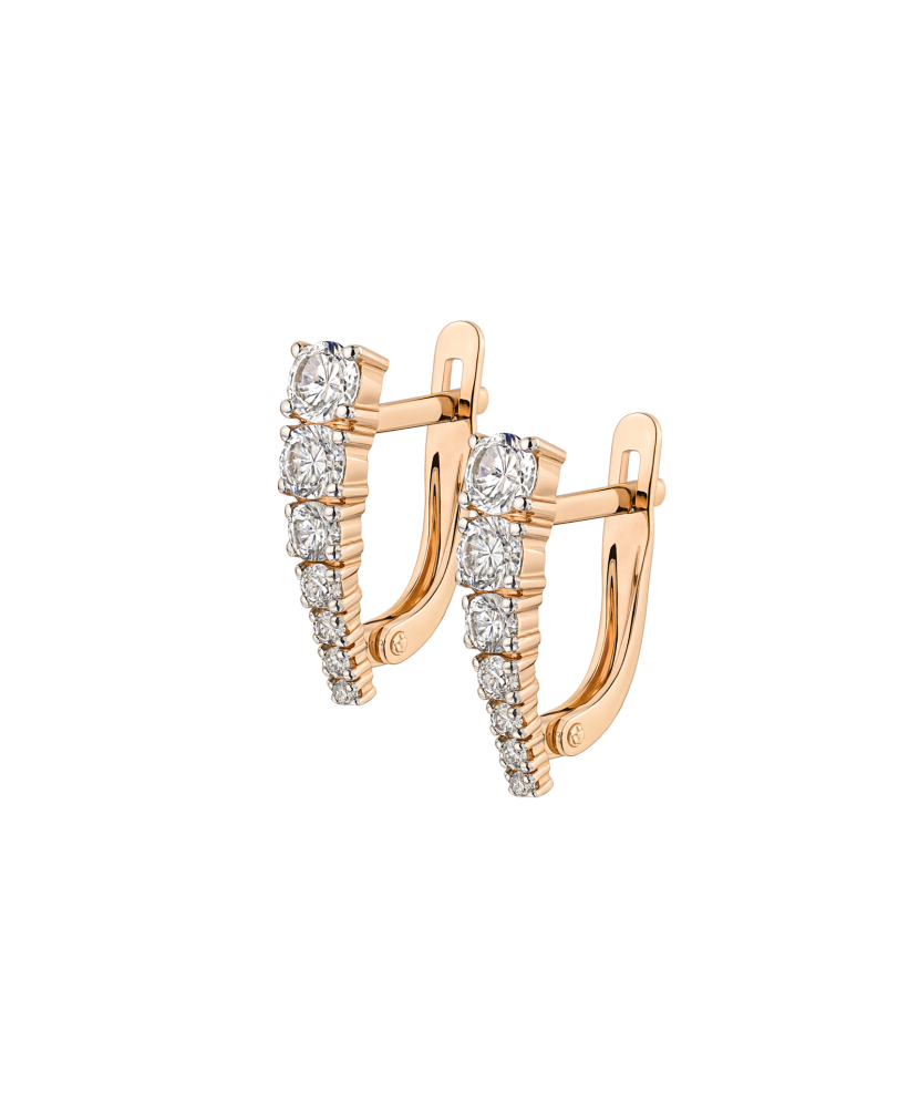 Zelta auskari ar kristāliem - Goldinga