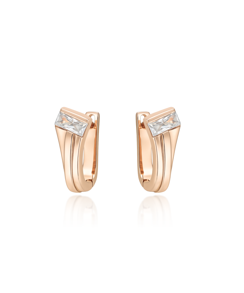 Zelta auskari ar cirkonijiem - Goldinga