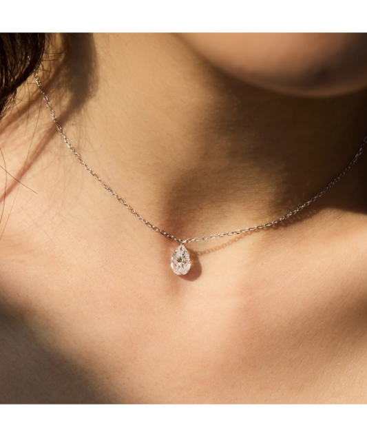 Sudraba ķēdīte ar cirkonija piekariņu