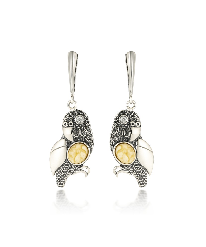 Sudraba auskari ar dzintaru