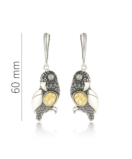 Sudraba auskari ar dzintaru