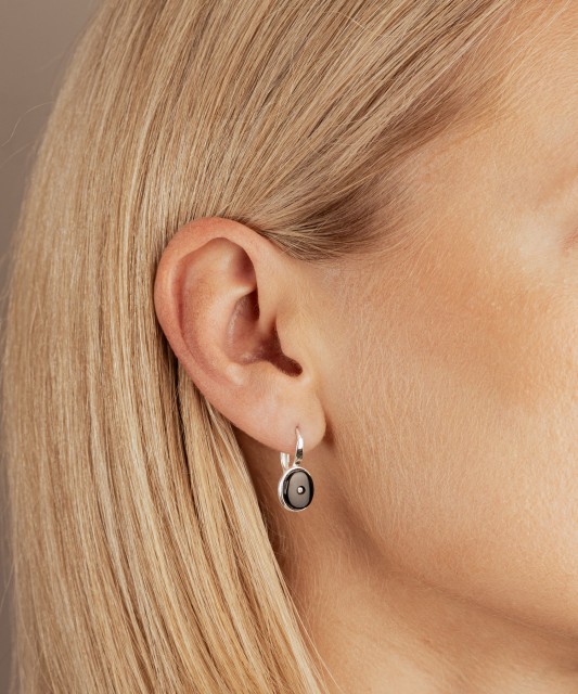 Sudraba auskari ar oniksu