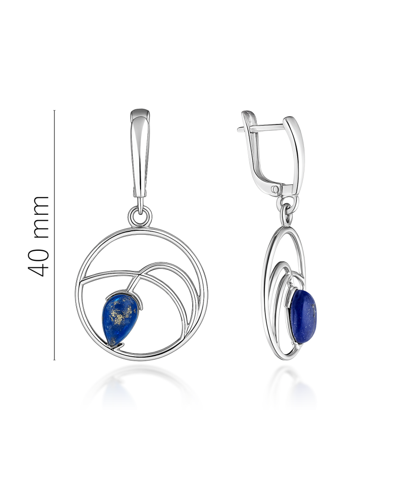 Sudraba auskari ar lazurītu