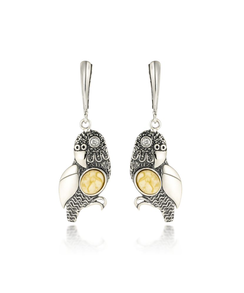 Sudraba auskari ar dzintaru