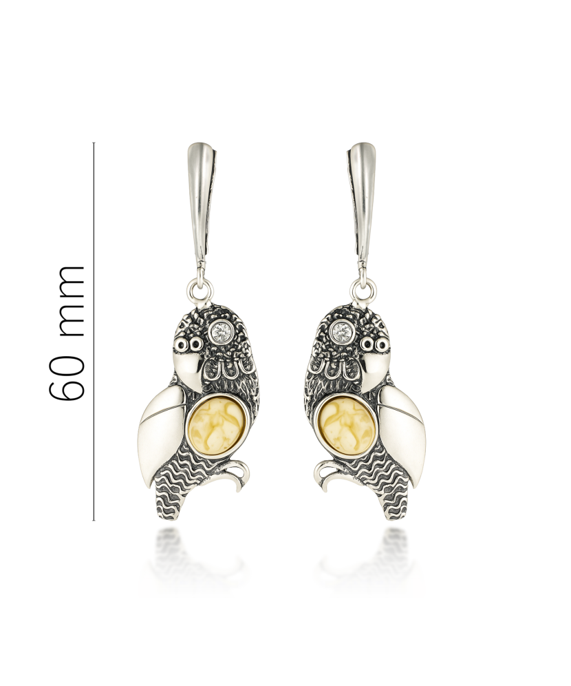 Sudraba auskari ar dzintaru