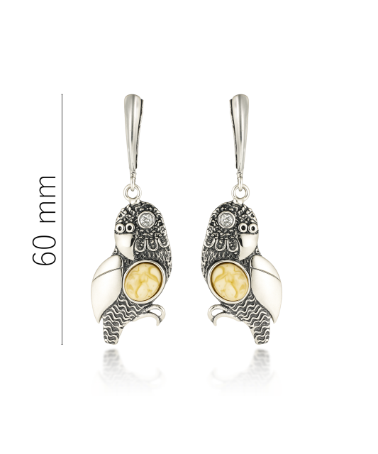 Sudraba auskari ar dzintaru