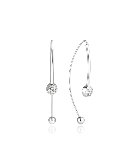 Серьги из серебра с цирконами