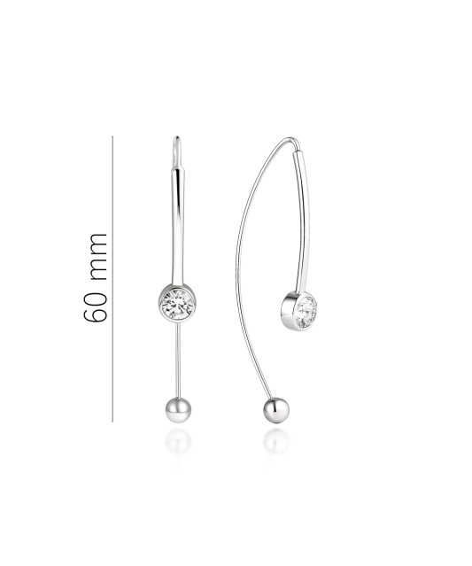 Серьги из серебра с цирконами