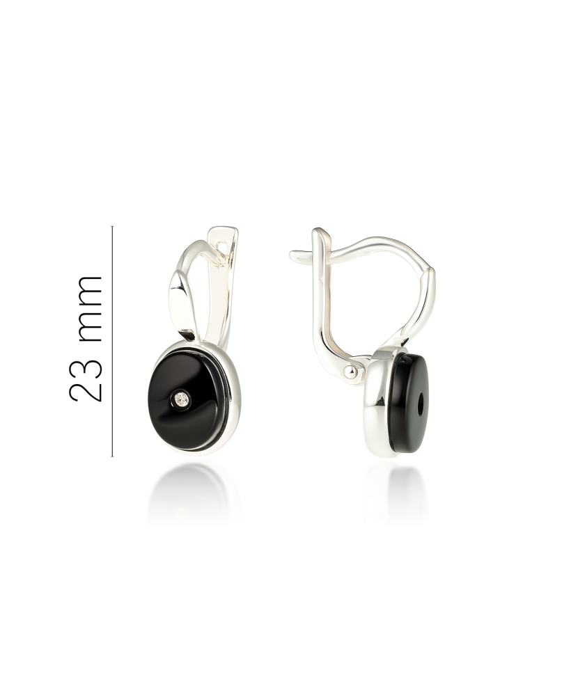 Серьги из серебра с ониксом