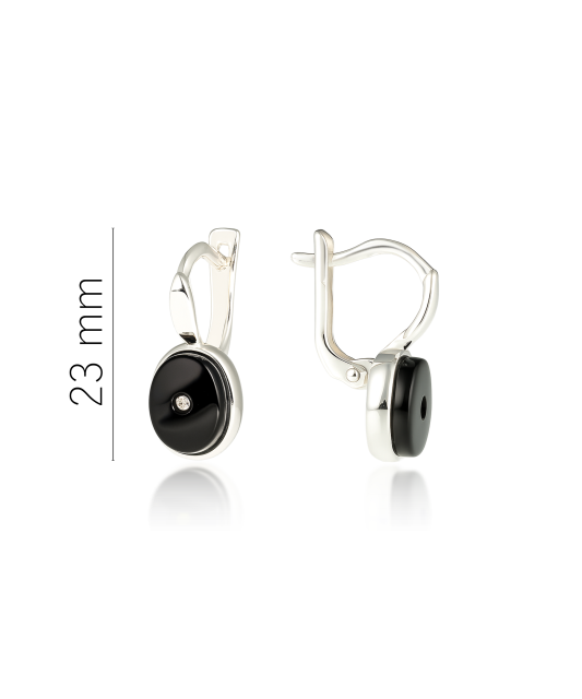 Sudraba auskari ar oniksu