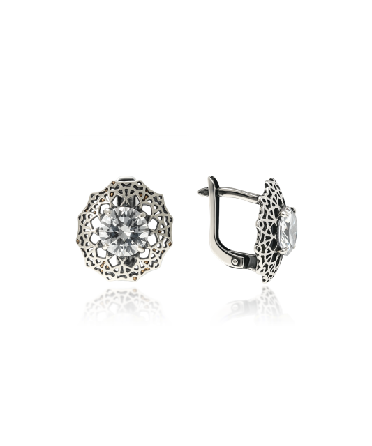 Серьги из серебра с цирконом