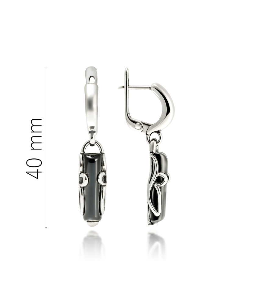 Sudraba auskari ar oniksu