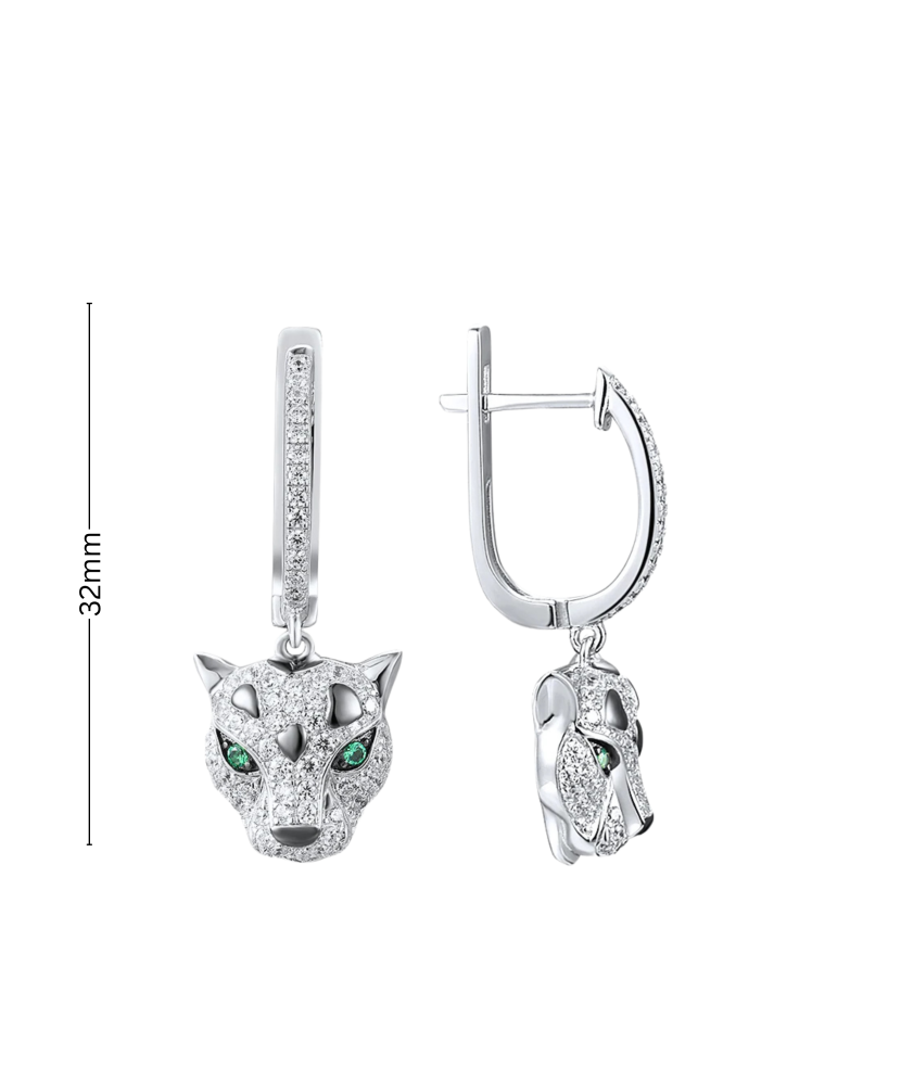 Sudraba auskari ar spineļiem un cirkoniem