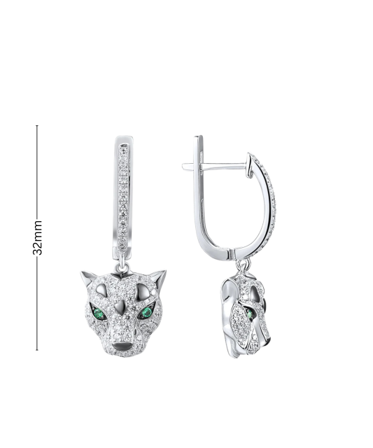 Sudraba auskari ar spineļiem un cirkoniem