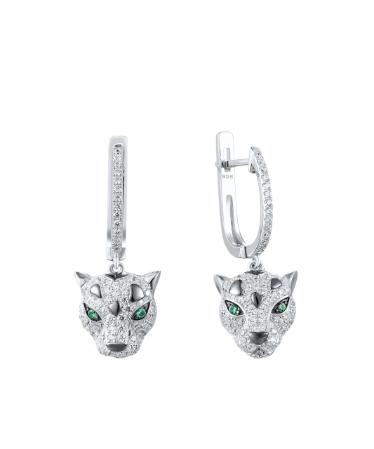 Серебряные серьги со шпинелями и цирконами