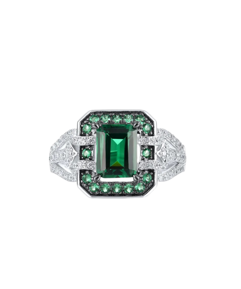 Sudraba gredzens ar cirkonijiemun špineļiem