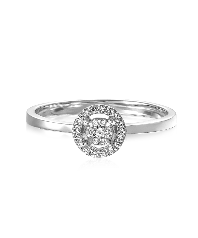 Baltā zelta gredzens ar briljantiem