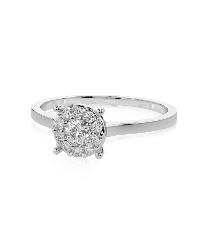 Baltā zelta gredzens ar briljantiem