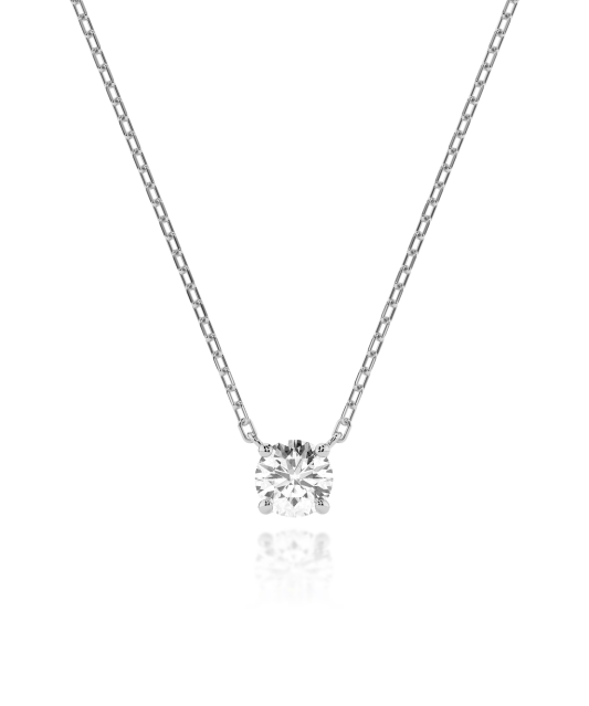 Baltā zelta ķēdīte ar briljanta piekariņu