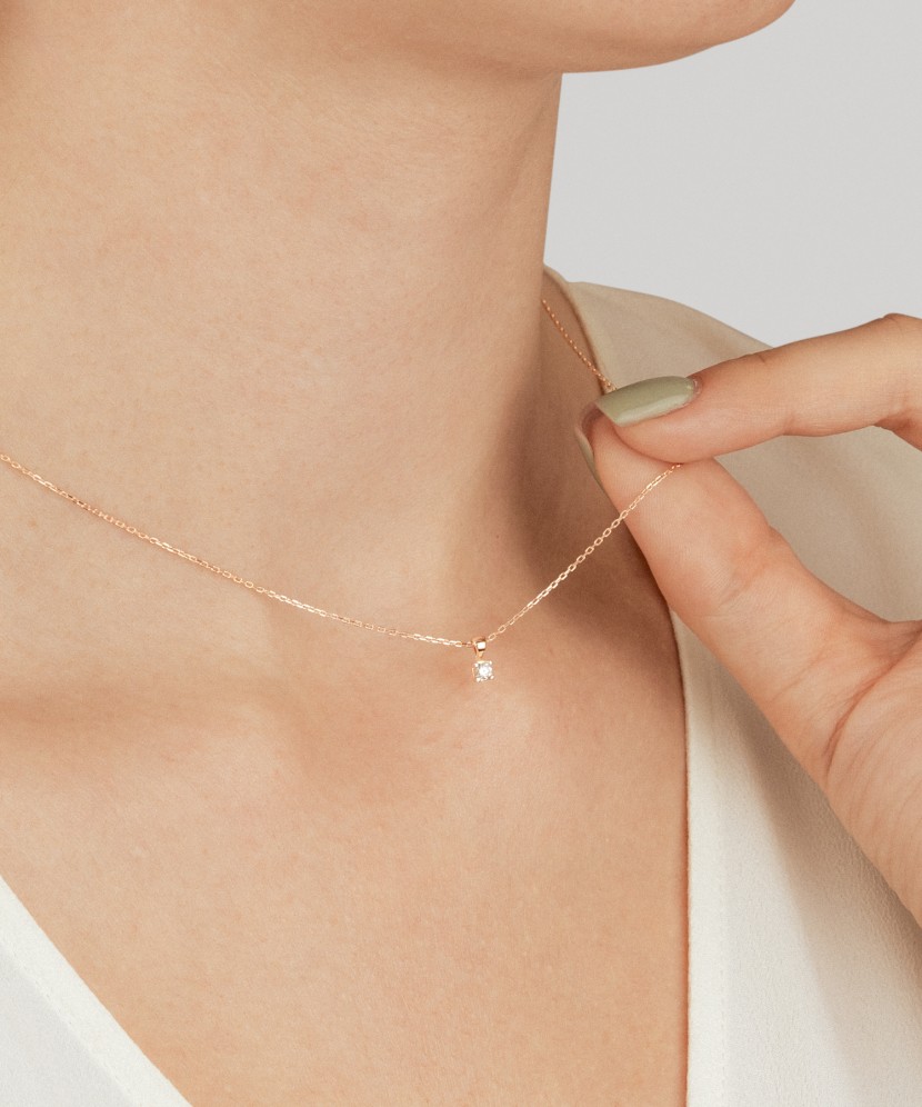 Zelta ķēdīte ar briljanta piekariņu - Goldinga