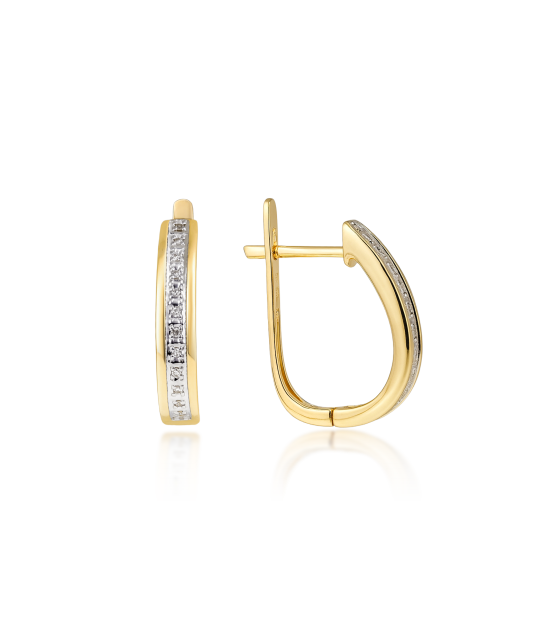 Dzeltena zelta auskari ar briljantiem