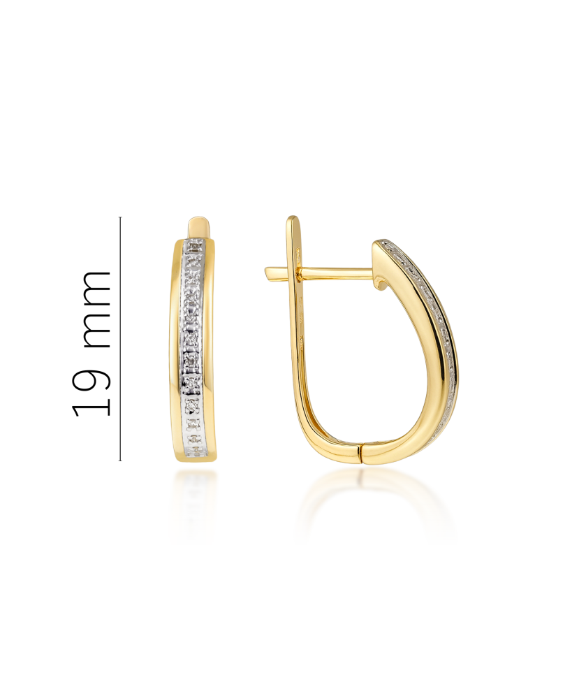 Dzeltena zelta auskari ar briljantiem