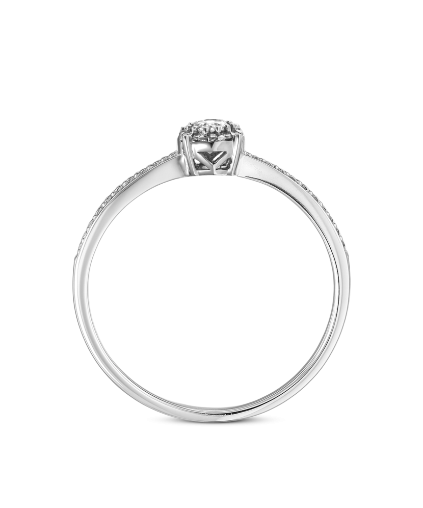 Baltā zelta gredzens ar briljantiem