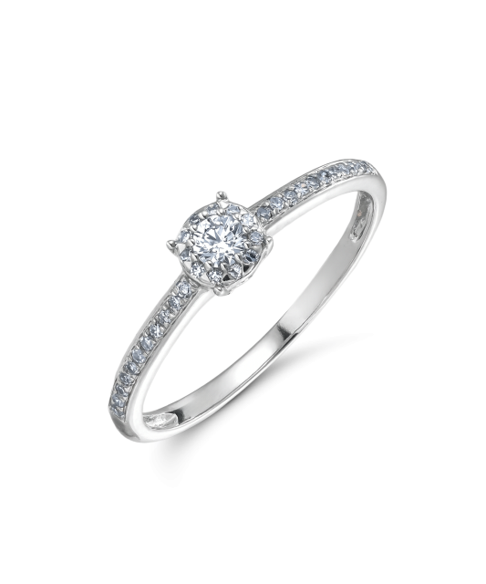 Baltā zelta gredzens ar briljantiem