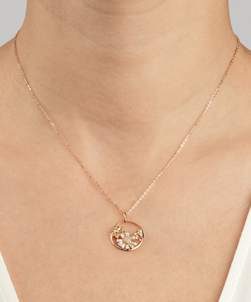 Dzeltena Zelta Kulons Ar Dimantiem