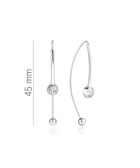 Серьги из серебра с цирконами