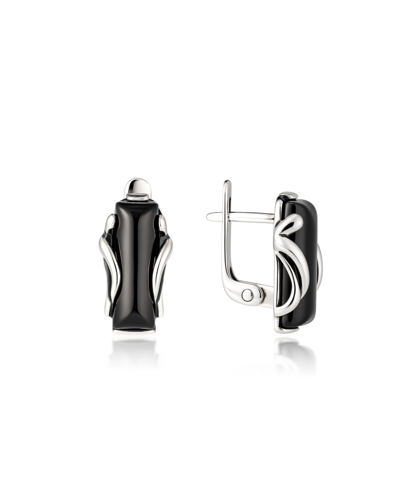 Sudraba auskari ar oniksu