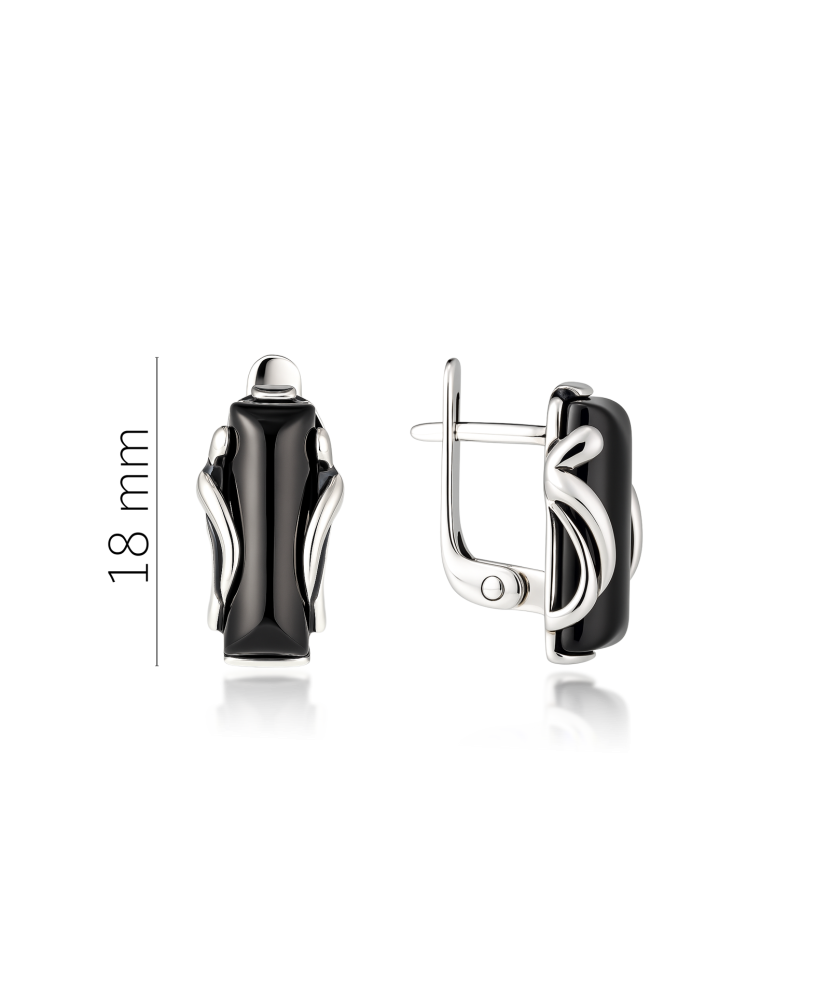 Sudraba auskari ar oniksu