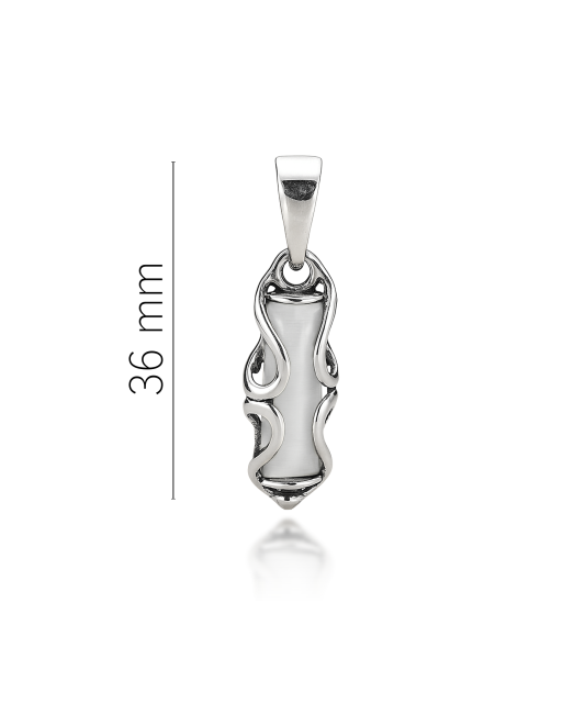 Sudraba piekariņš ar kaķa acs akmeni