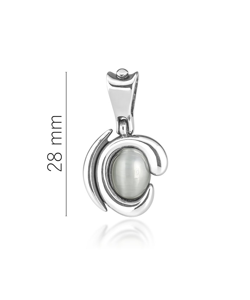 Sudraba piekariņš ar kaķa acs akmeni