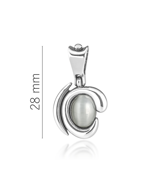 Sudraba piekariņš ar kaķa acs akmeni