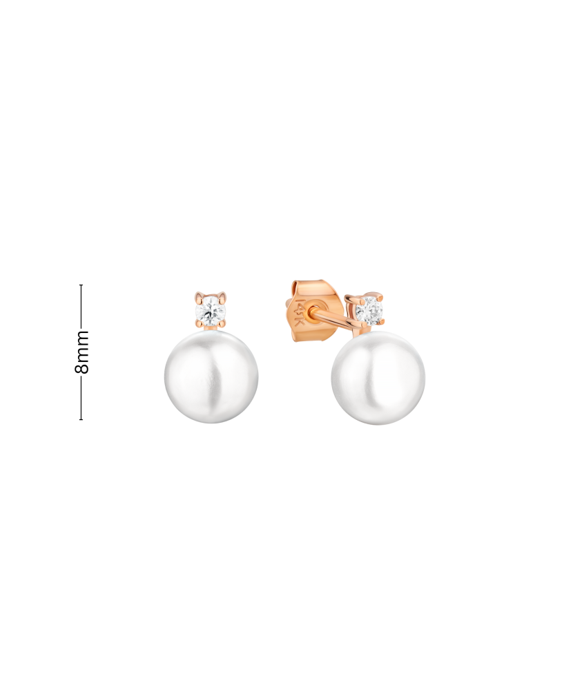 Zelta auskari ar pērlēm un cirkoniem