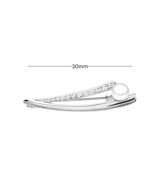 Sudraba sakta ar pērlēm un cirkonijiem