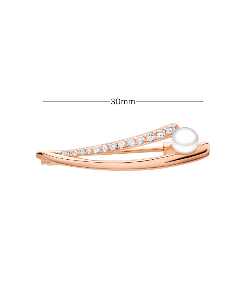 Apzeltīta sudraba piespraude ar pērli