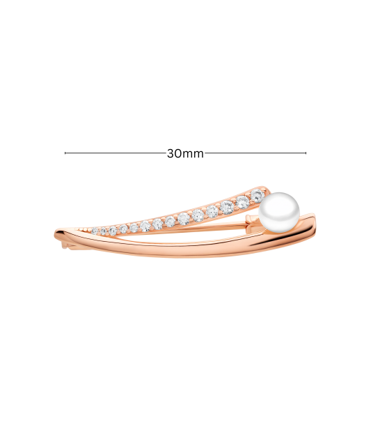 Apzeltīta sudraba piespraude ar pērli