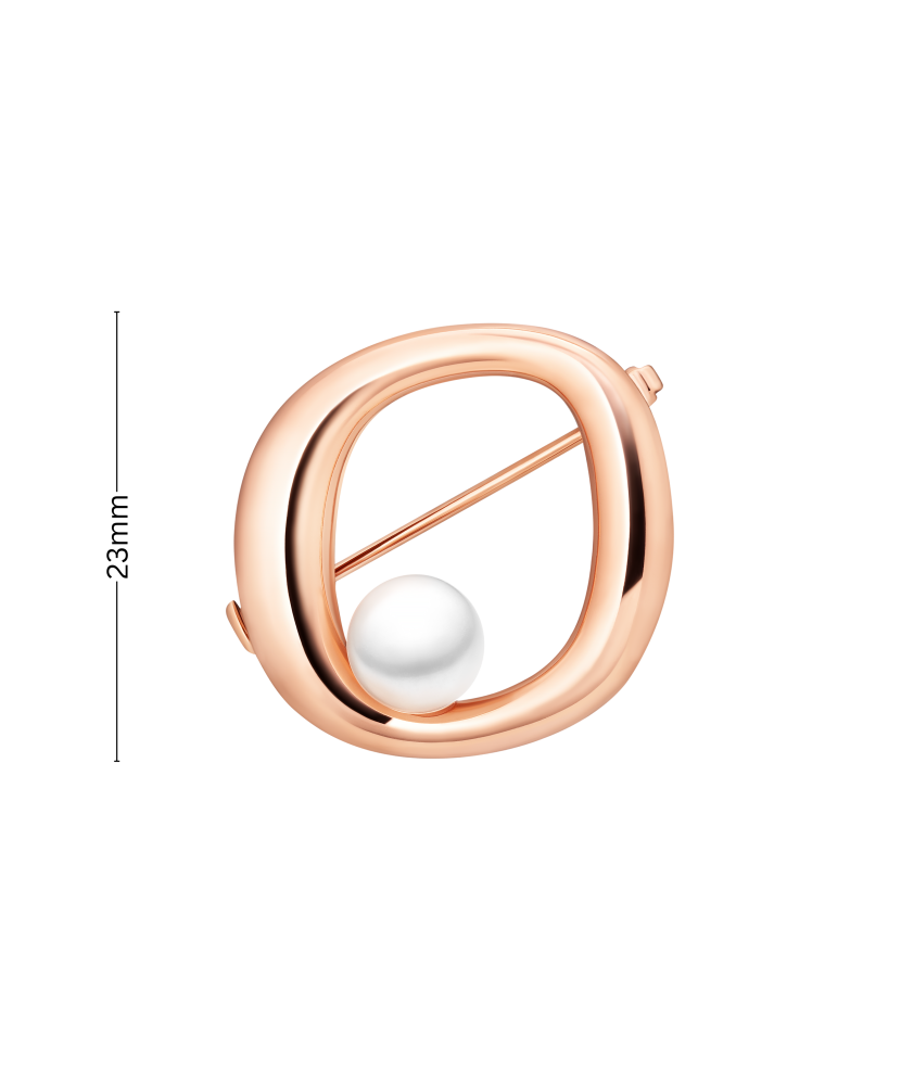 Apzeltīta sudraba piespraude ar pērli