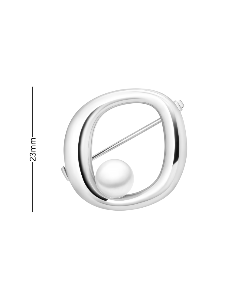 Серебряная брошь с жемчугом