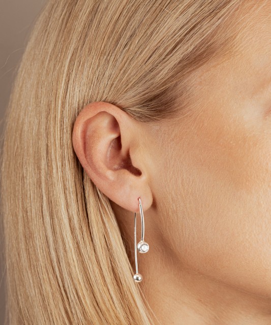 Sudraba auskari ar cirkonijiem