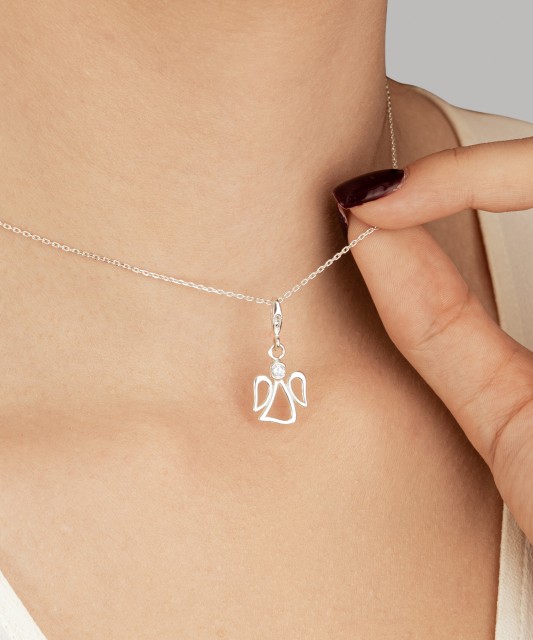 Sudraba piekariņš ar cirkonijiem "Enģelis"