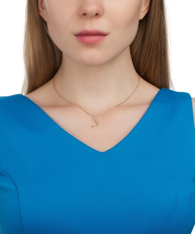 Золотая подвеска "Луна"