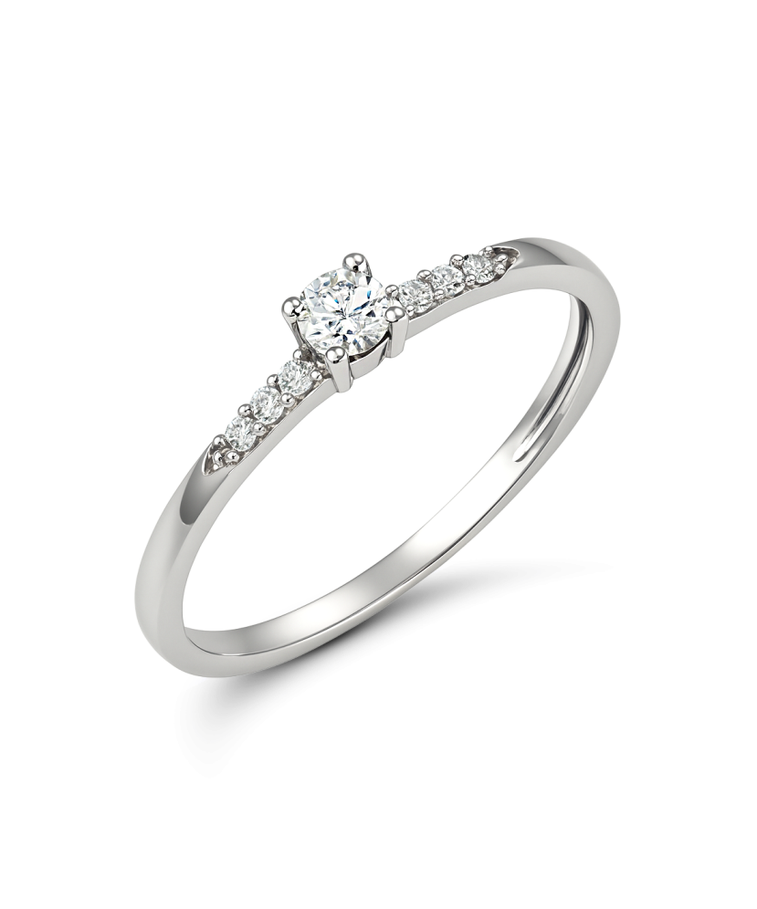 Baltā zelta gredzens ar cirkonijiem