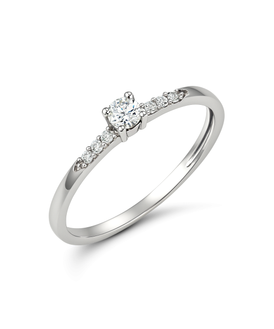 Baltā zelta gredzens ar cirkonijiem